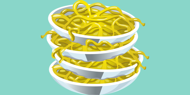 bowls of noodles